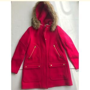 NWT. J.Crew wool Coat in Italian stadiu Sz 0P